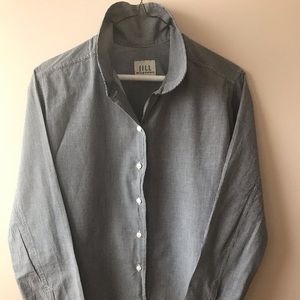 Jill McGowan Cotton blouse B & W mini houndstooth